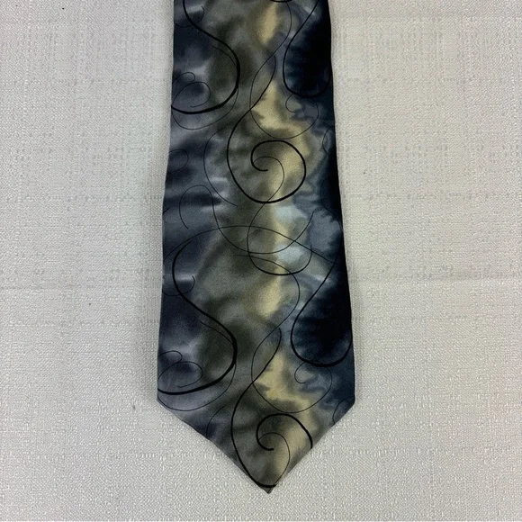 J. Garcia Silk‎ Tie, Emerging Elephant Collection Twenty-Eight, Grey/Cream Swirl - Picture 4 of 9